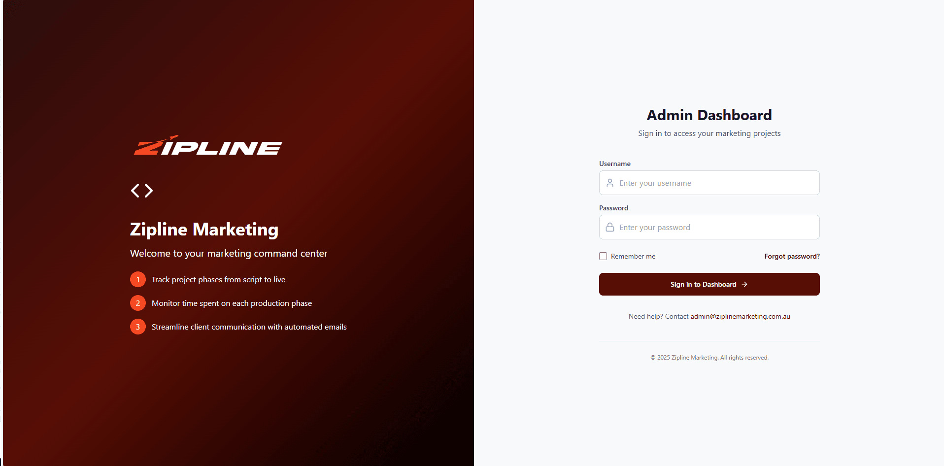 Zipline Marketing Automation - Comprehensive email marketing automation system built with MERN stack and Next.js to streamline client communication through personalized, time-sensitive email sequences based on client interaction phases.